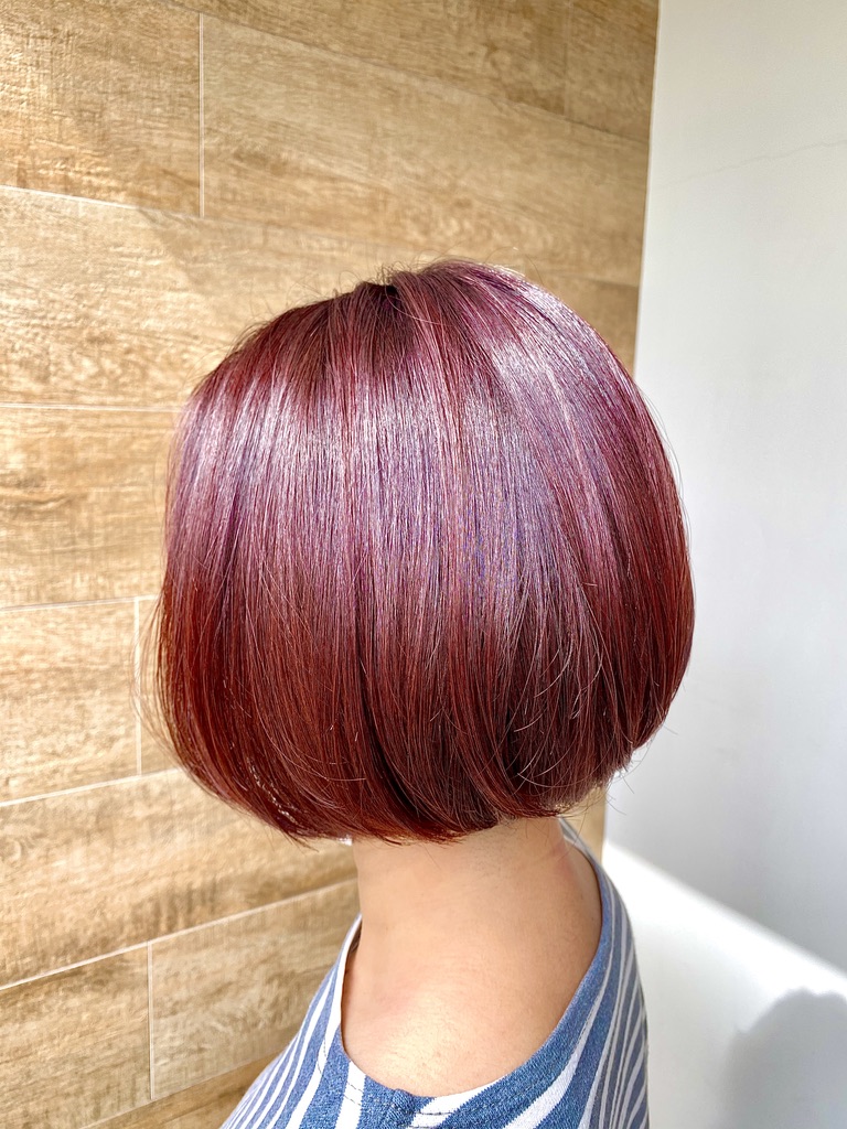 赤羽 ショートボブ チェリーピンク イルミナカラー リビーチ Rebeach HAIR RESORT