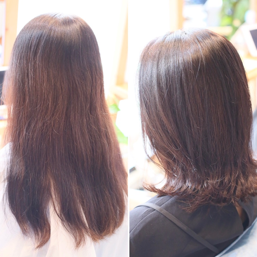 赤羽 美容室 リビーチヘアリゾート ナチュラルグレージュ 外ハネミディアムヘア